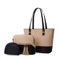 Dream Beige and Black 3 PC Handbag