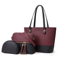 Dream Mahroon and Black 3 PC Handbag